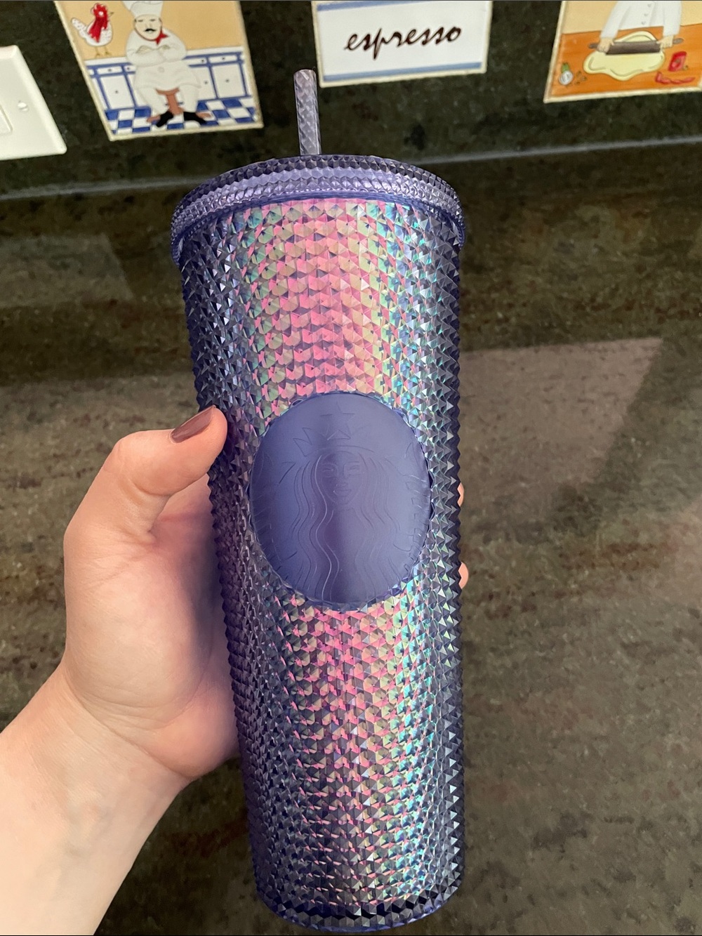 Starbucks Iridescent Purple Blue Studded Tumbler Straw Disney 50th Celebration - Picture 11 of 11